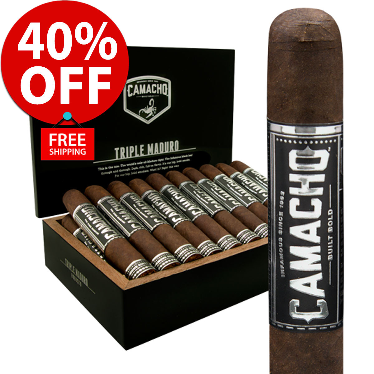 Camacho Camacho Triple Maduro Robusto Unit (20) Robusto