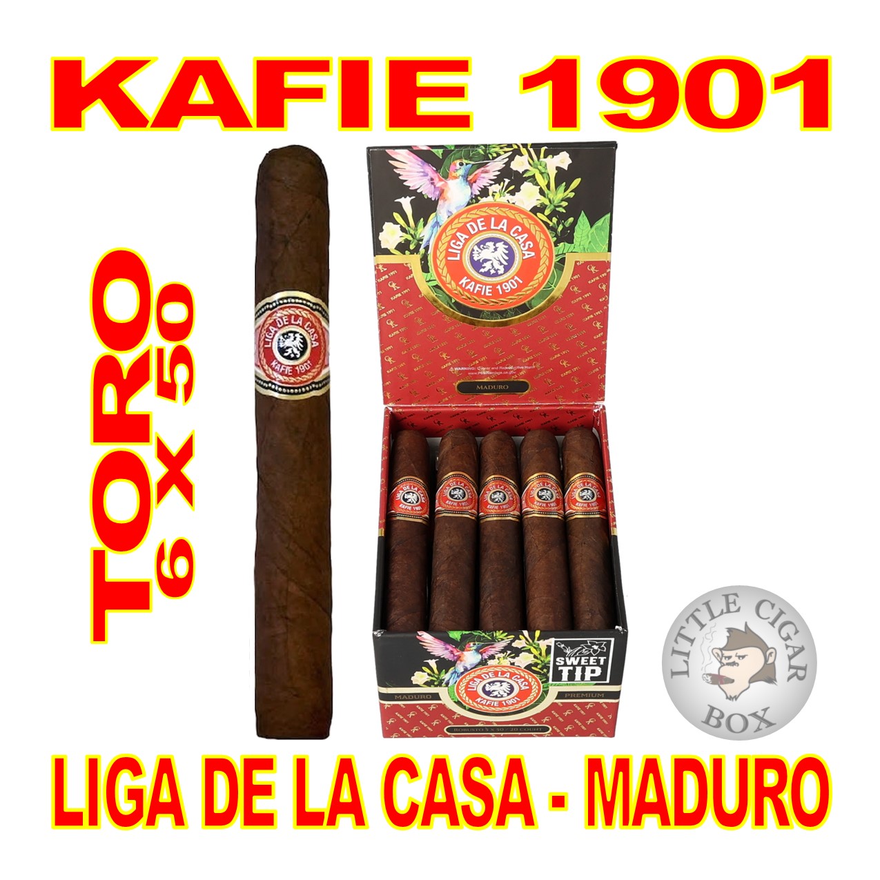 Kafie Kafie 1901 Liga De La Casa Sweet Tip Maduro Toro Unit (20) Toro