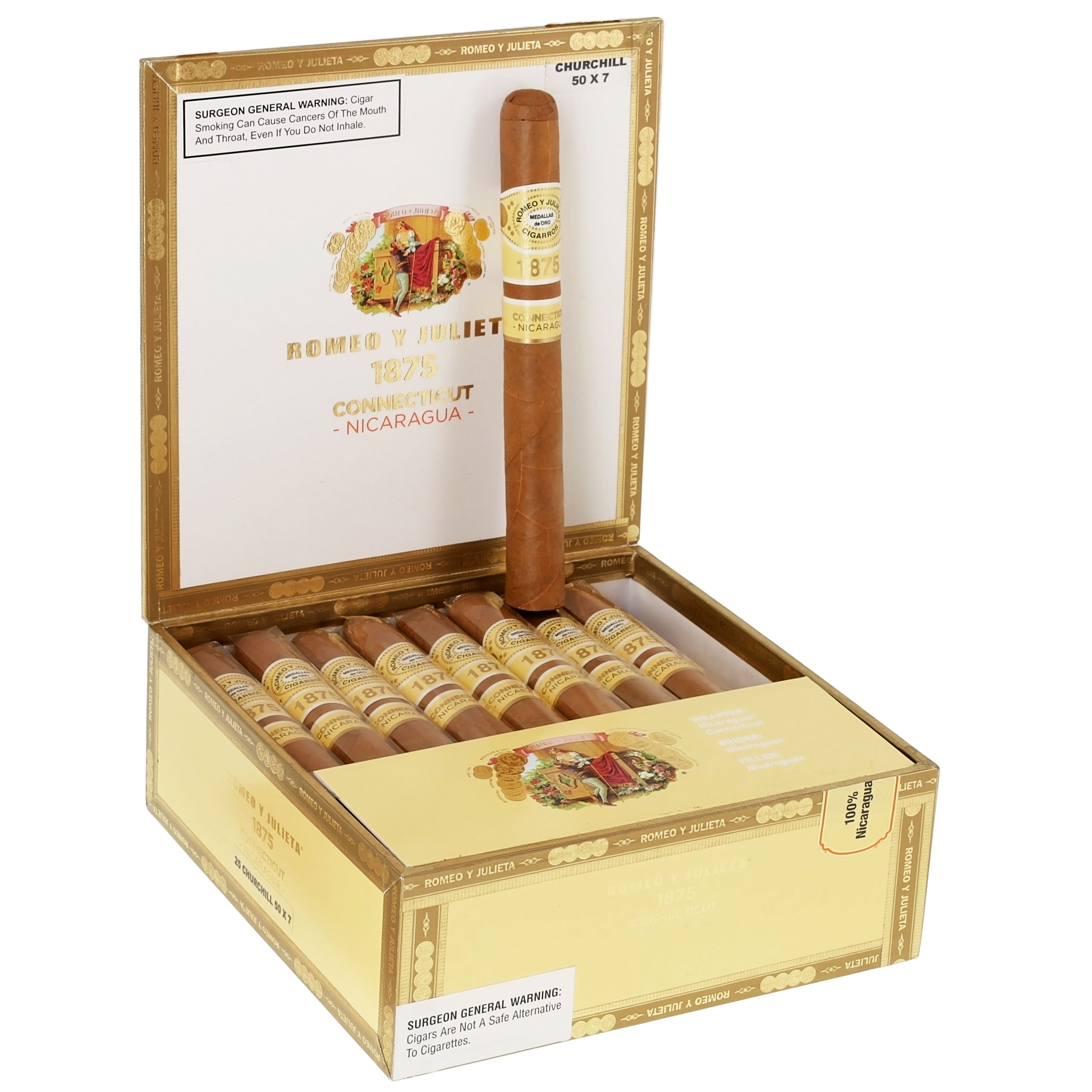 Romeo y Julieta Romeo y Julieta 1875 Connecticut Nicaragua Churchill Unit (25) Churchill