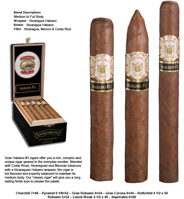 Gran Habano Gran Habano Habano #3 Shorty Robusto Unit (20) Robusto