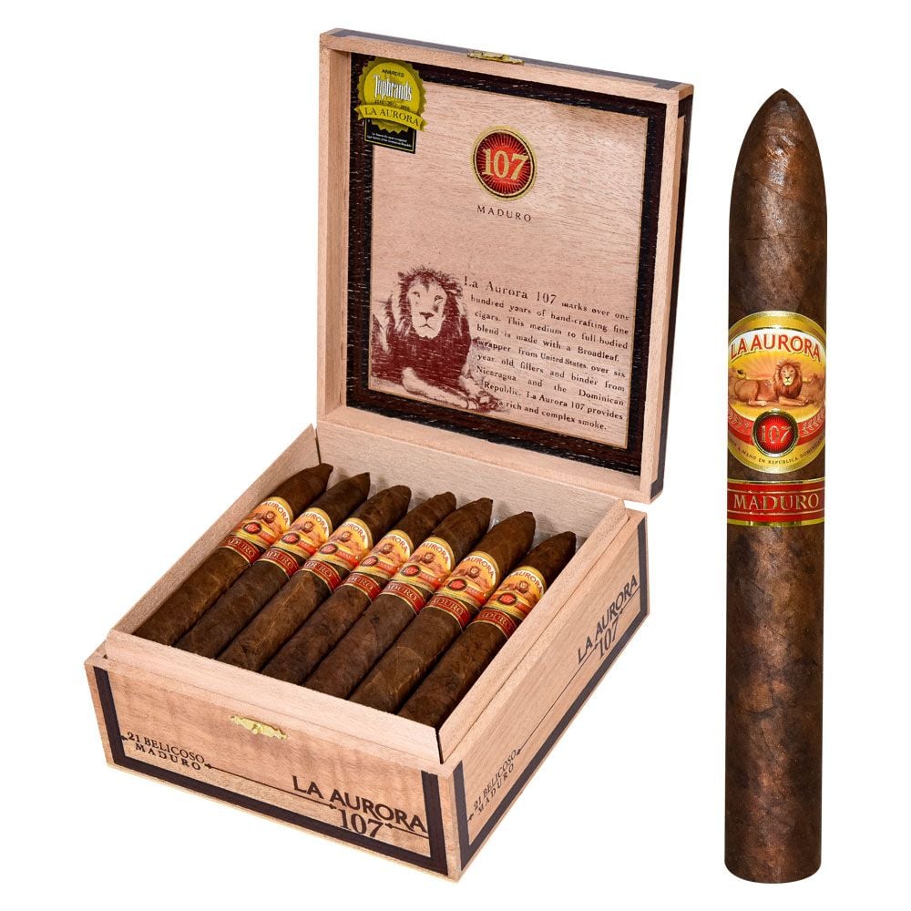 La Aurora La Aurora 107 USA Maduro Belicoso Unit (20) Belicoso