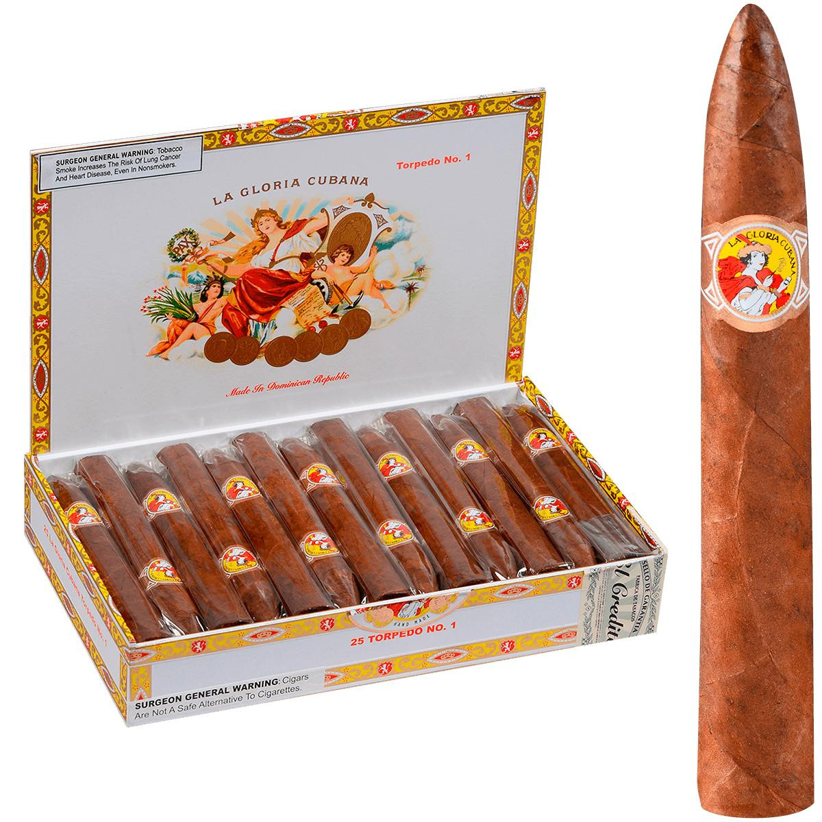 La Gloria La Gloria Cubana Natural Torpedo No 1 Unit (25) Torpedo