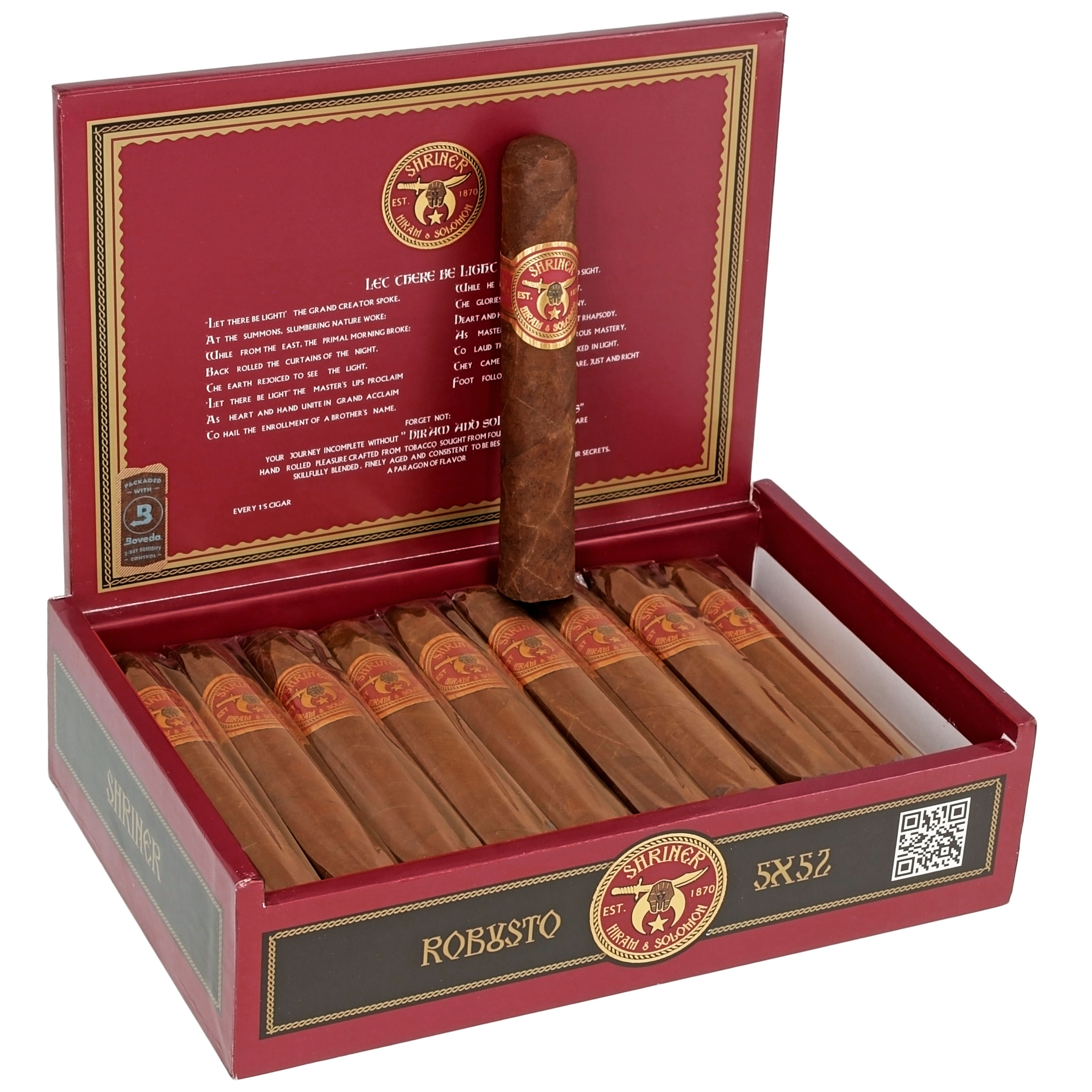 Hiram & Solomon Hiram & Solomon Shriner Robusto Box Unit (20) Robusto